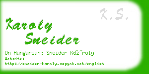 karoly sneider business card